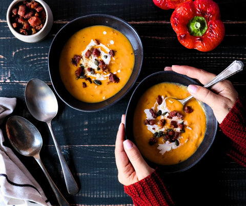 Butternut & Red Bell Pepper Soup with Bacon Bits - Family Size | 1Kg (Serves 3-4) - Soup