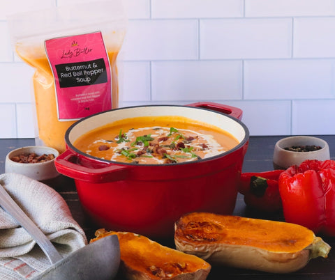 Butternut & Red Bell Pepper Soup with Bacon Bits - Family Size | 1Kg (Serves 3-4) - Soup