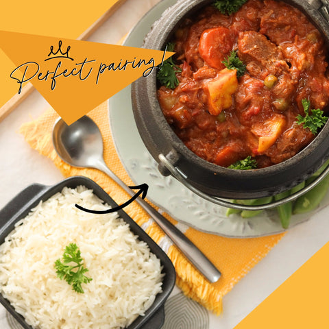 Lamb Tomato Bredie & Basmati Rice Combo - Single Size | 500g Main + Single Size | 500g Side Pairing - Lamb